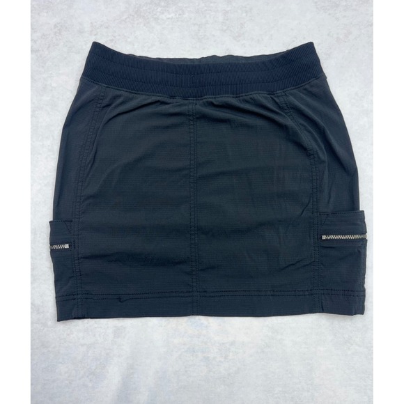 Athleta Skort Black Cargo Pockets Athletic Drawstring Waist Size 2 - Picture 2 of 4